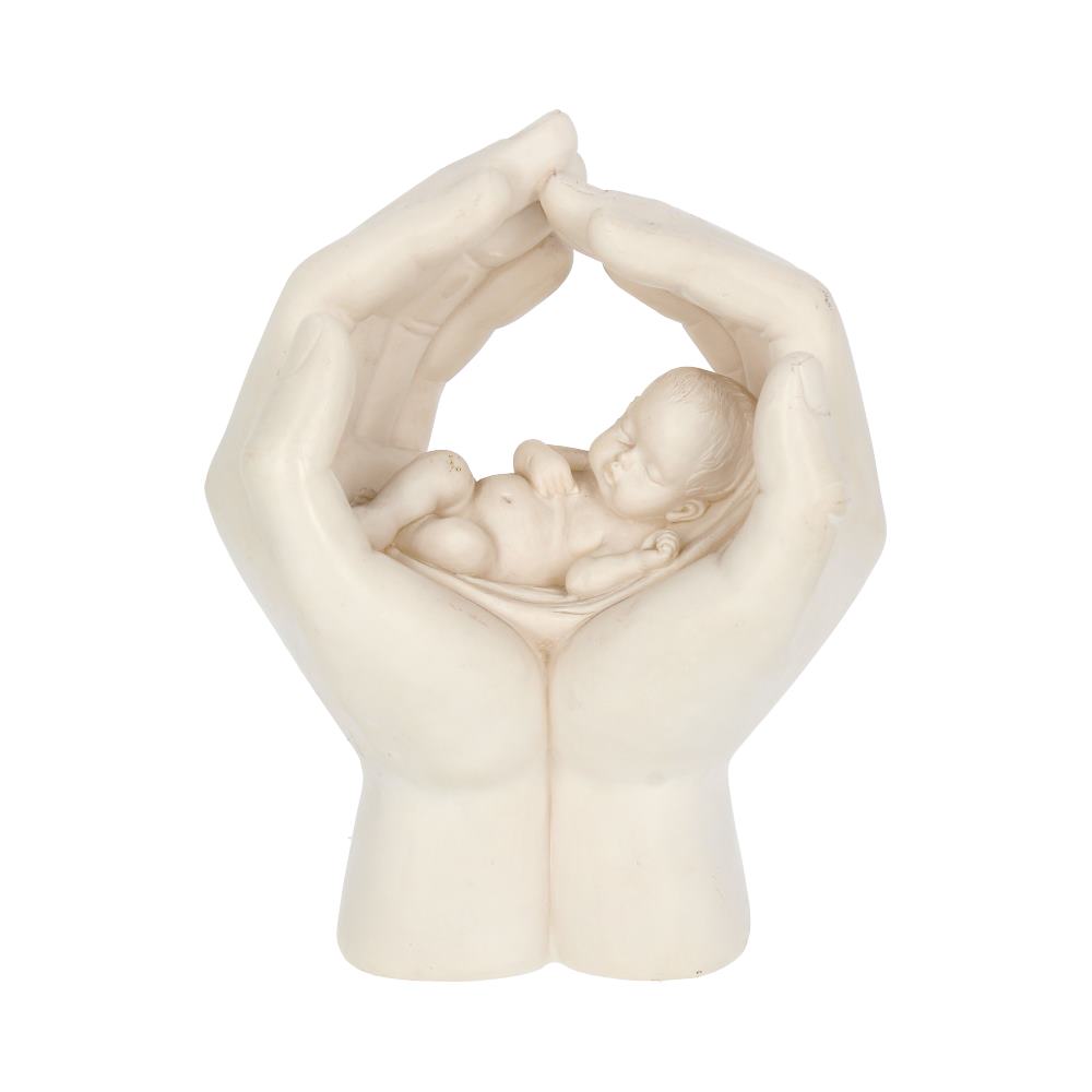 Large Shelter 17.5cm Baby in Cradled Hand Figurine Figurines Medium (15-29cm)