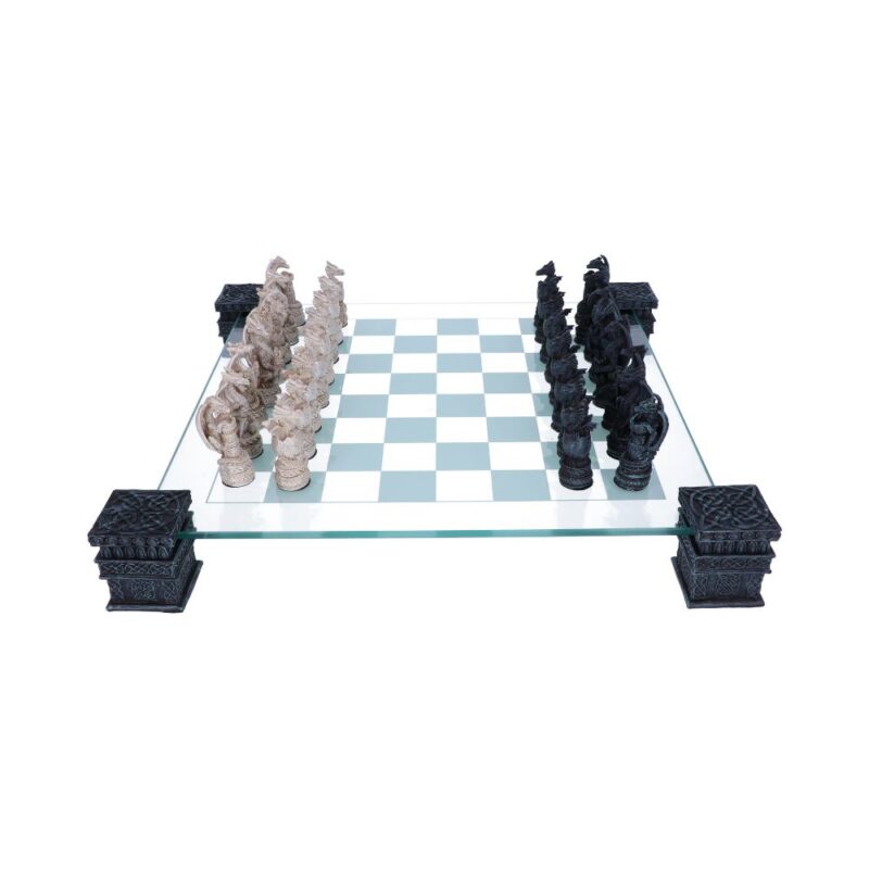 Raised Fantasy Dragon Chess Set With Corner Towers 43cm Chess Sets 5
