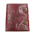 Large Lockable Red Leather Book of Shadow With Embossed Floral Pentagram. 35cm Gifts & Games 2