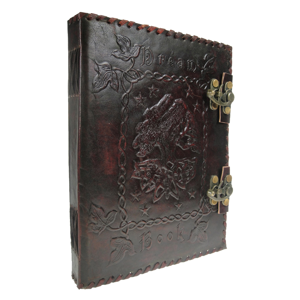 Small Lockable Leather Dream Book With Embossed Tree Of Life 25cm Gifts & Games