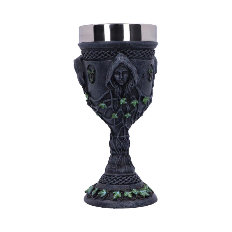 Mother Maiden and Crone Chalice Bronze Triple Goddess Wine Glass Goblets & Chalices 3