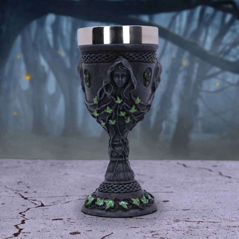 Mother Maiden and Crone Chalice Bronze Triple Goddess Wine Glass Goblets & Chalices 9