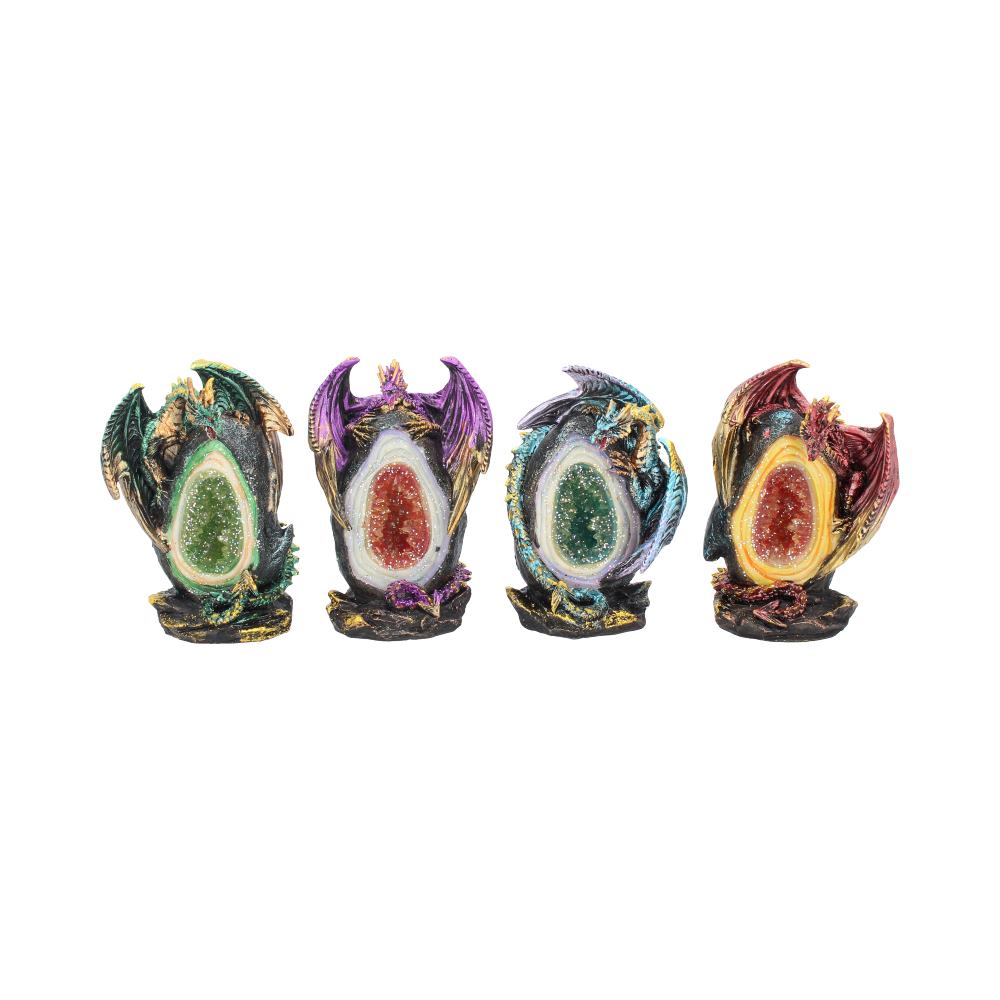Geode Keepers set of 4 light-up dragon crystal figurines Figurines Small (Under 15cm)