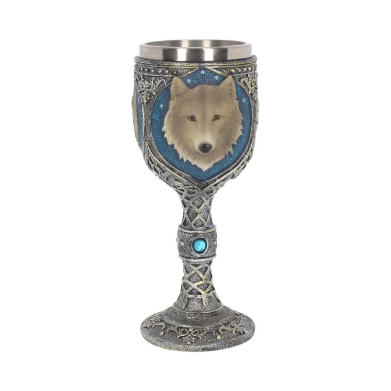 Lone Wolf Grey Animal Goblet 19.5cm Goblets & Chalices