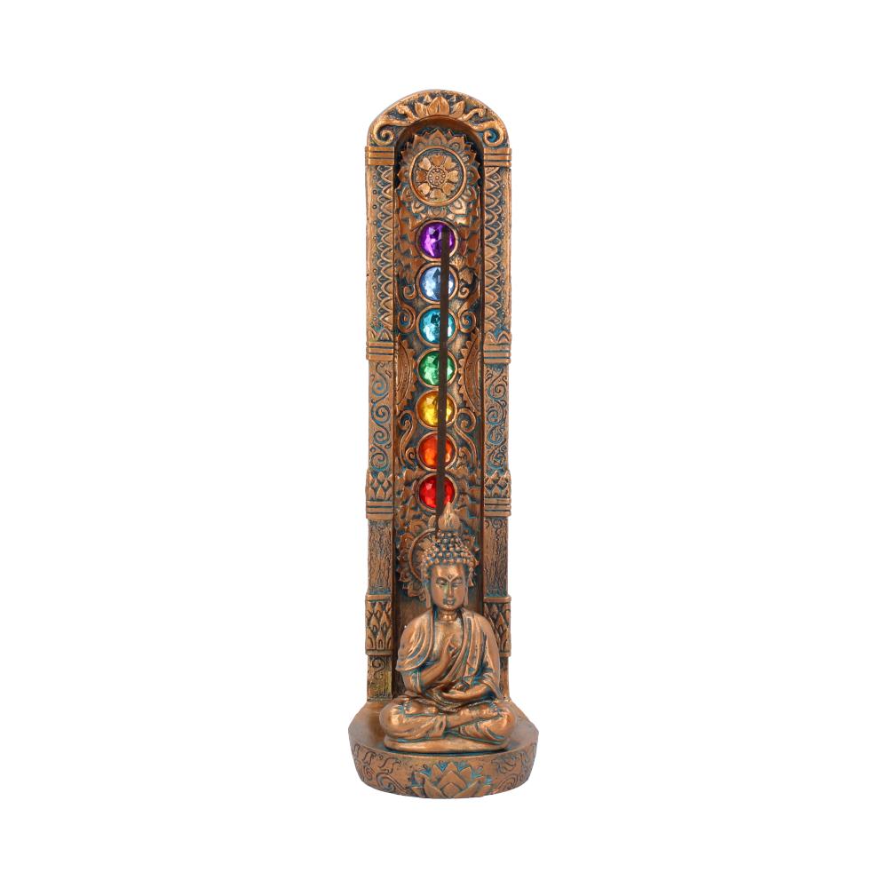 Bronzed Buddha Ascending Chakras Incense Burner 23.5cm Homeware