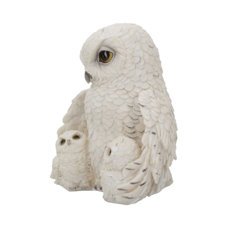 Feathered Family Beautiful Snowy Owl Trio 21.5cm Figurines Medium (15-29cm) 3