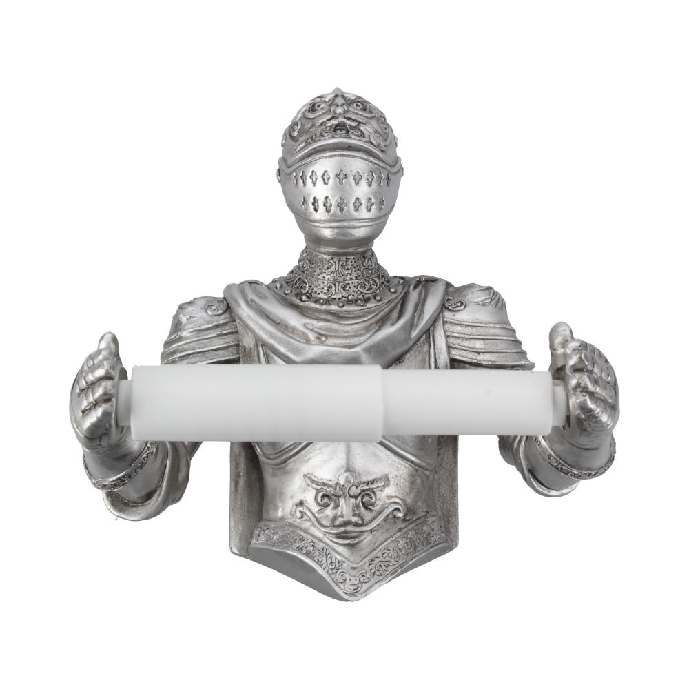Brave Silver Knight Toilet Paper Holder 20cm Homeware