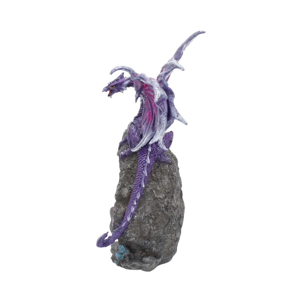 Amethyst Custodian Fantasy Purple Dragon Sitting On A Geode 22cm Figurines Medium (15-29cm) 2