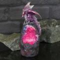 Amethyst Crystal Geode Protecting Dragon figure Figurines Medium (15-29cm) 10