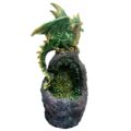 Emerald Crystal Geode Protecting Dragon Figure Figurines Medium (15-29cm) 2