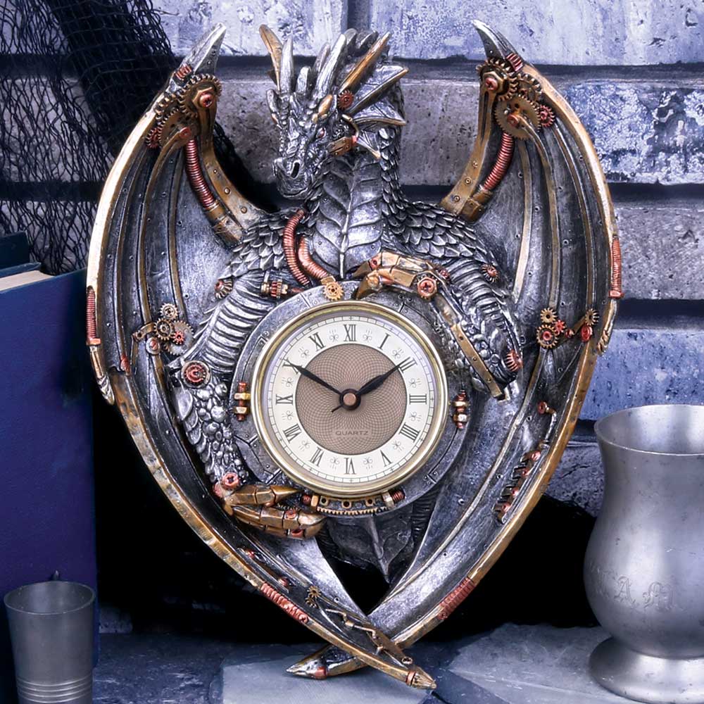 Dracus Horologium Steampunk Dragon Wall Clock Clocks 2