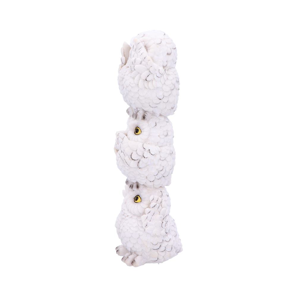 Wisest Totem Three Wise White Owls Ornament Figurines Medium (15-29cm) 2