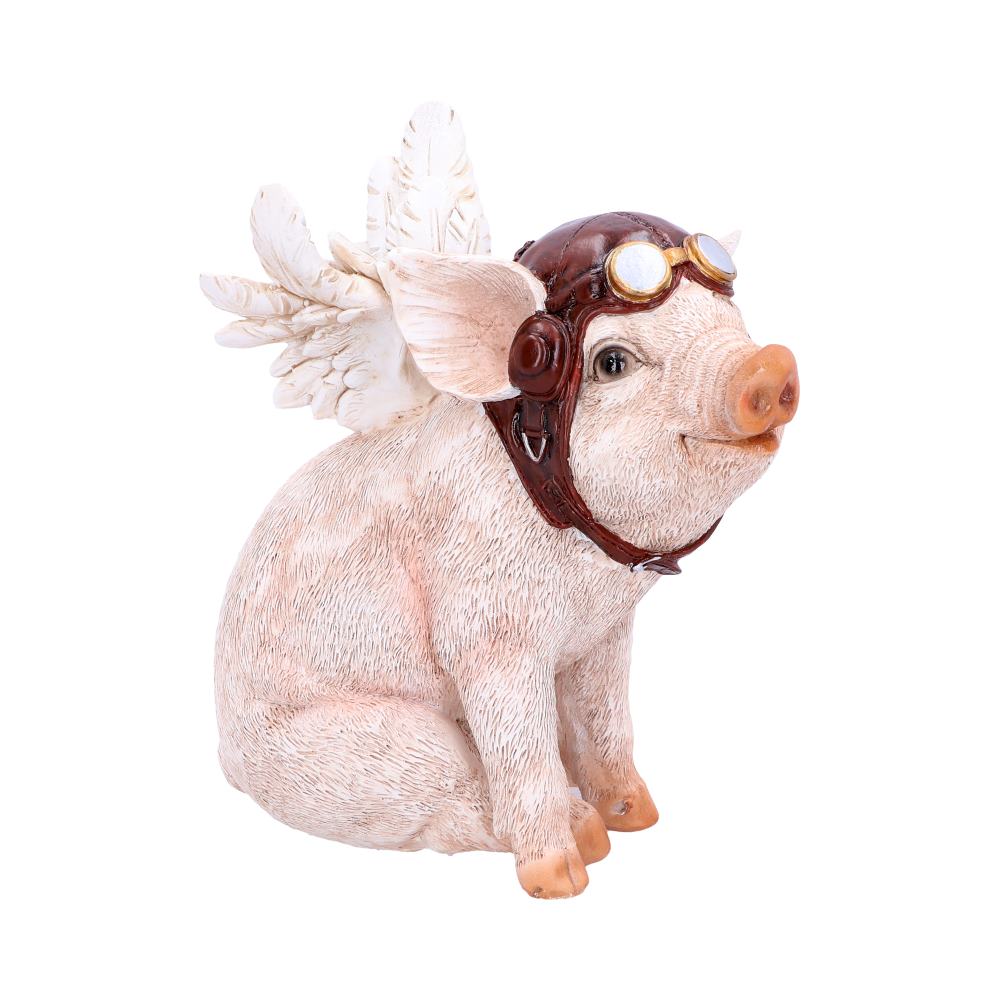 When Pigs Fly Winged Pilot Pig Ornament Figurines Medium (15-29cm)