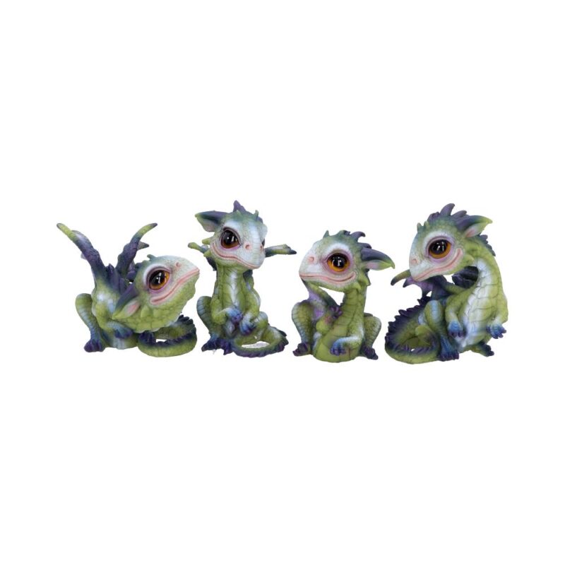 Curious Hatchlings Small Set of Four Dragon Infant Ornaments Figurines Small (Under 15cm)