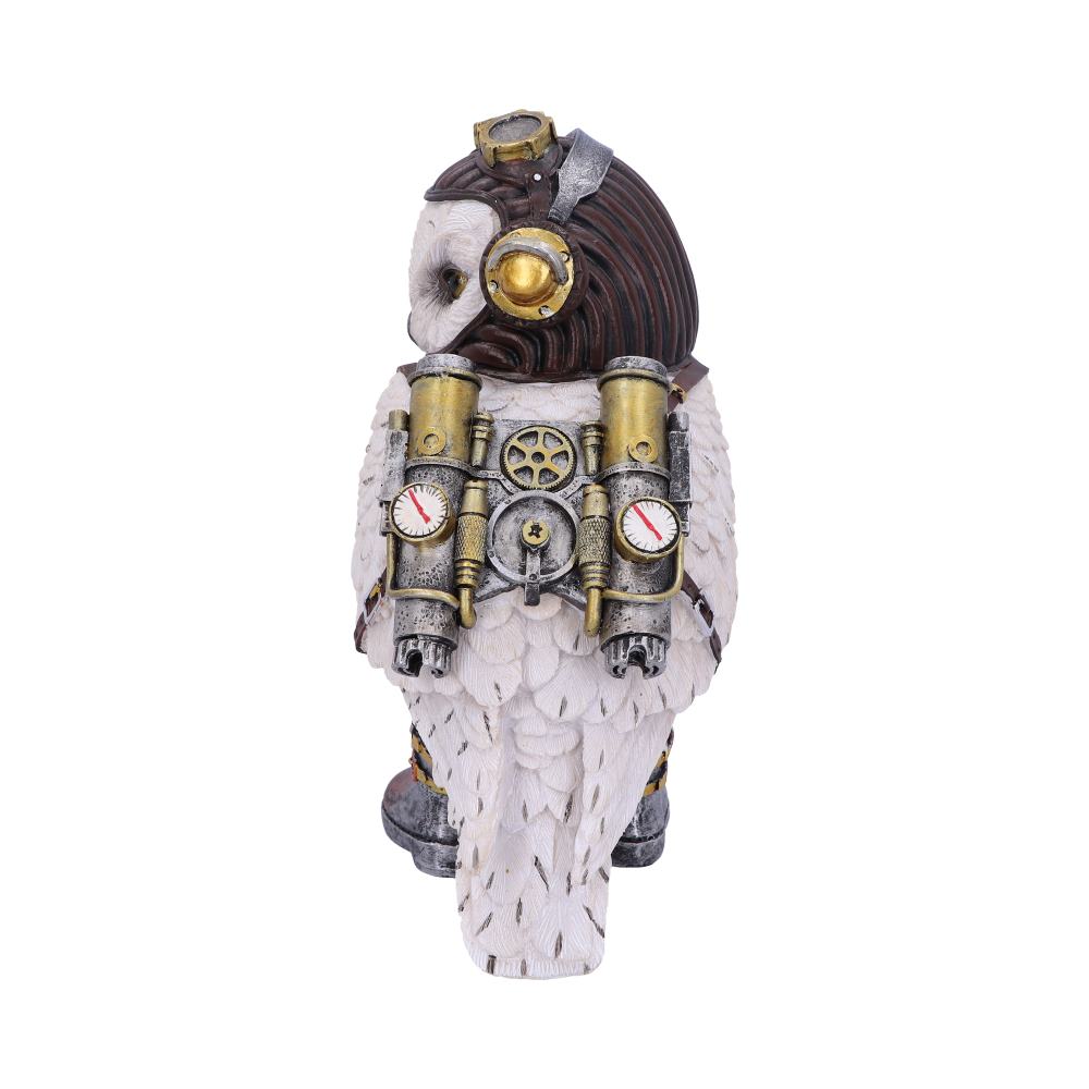 Steampunk The Aviator Pilot Snowy Owl Figurine Figurines Medium (15-29cm) 2
