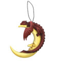 Crescent Slumber Red Dragon and Moon Hanging Ornament Figurines Medium (15-29cm) 2