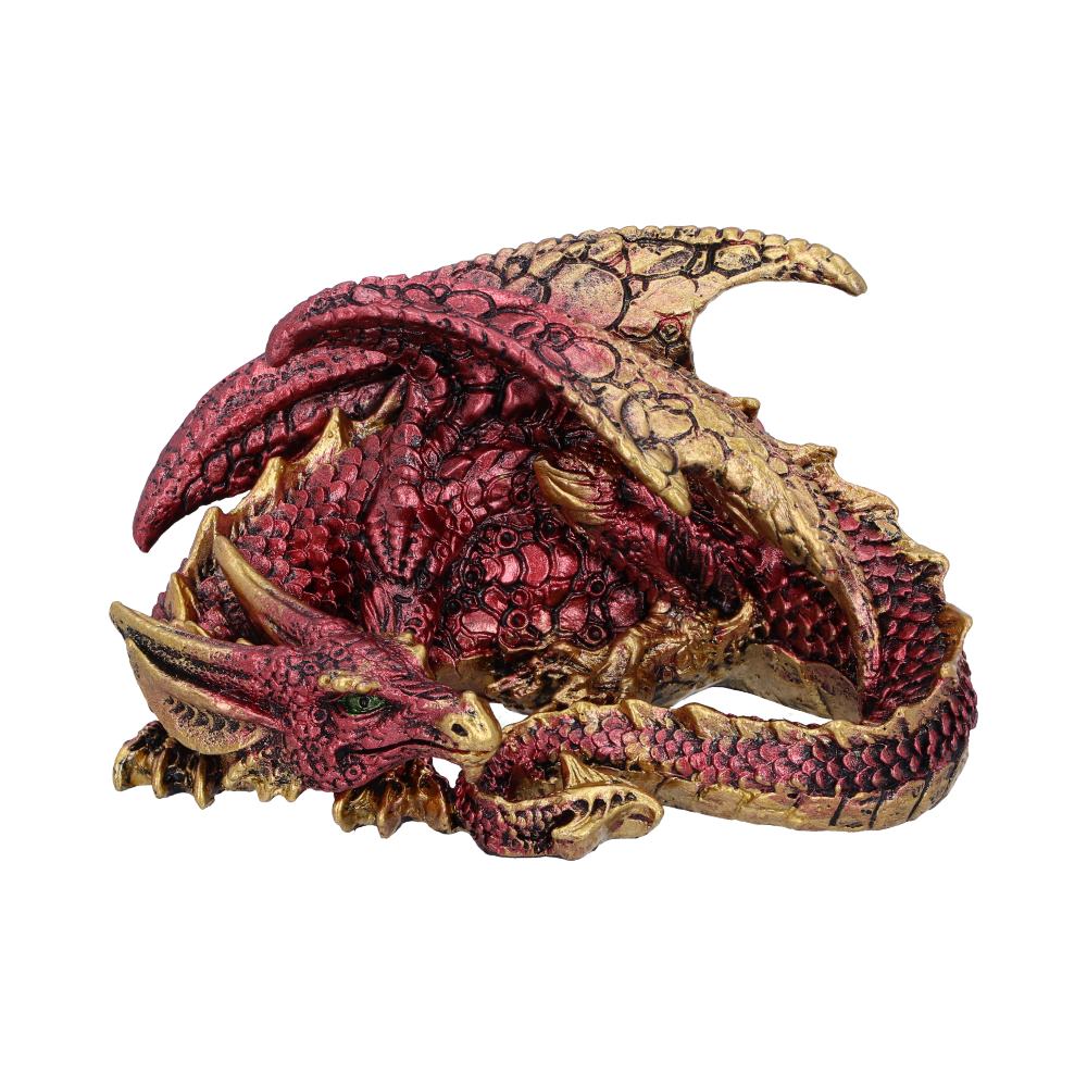 Aaden Red and Golden Resting Dragon Figurine Figurines Small (Under 15cm)