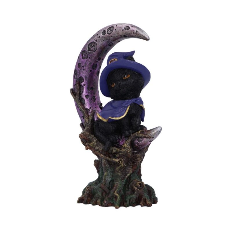 Grimalkin Witches Familiar Black Cat and Crescent Moon Figurine Figurines Medium (15-29cm) 3