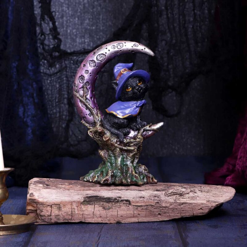 Grimalkin Witches Familiar Black Cat and Crescent Moon Figurine Figurines Medium (15-29cm) 9