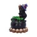 Spook Witches Familiar Black Cat and Bubbling Cauldron Figurine Homeware 4