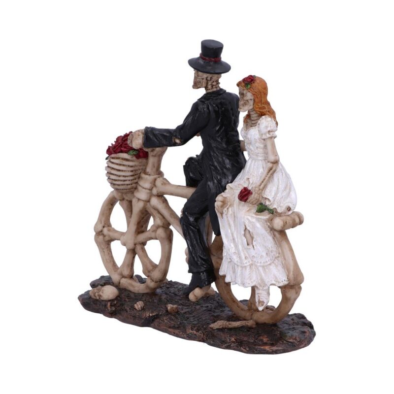 Hitch a Ride Bicycle Riding Skeleton Lovers Wedding Figurine Figurines Small (Under 15cm) 3