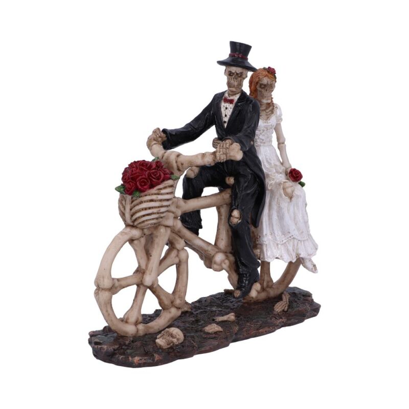 Hitch a Ride Bicycle Riding Skeleton Lovers Wedding Figurine Figurines Small (Under 15cm) 5