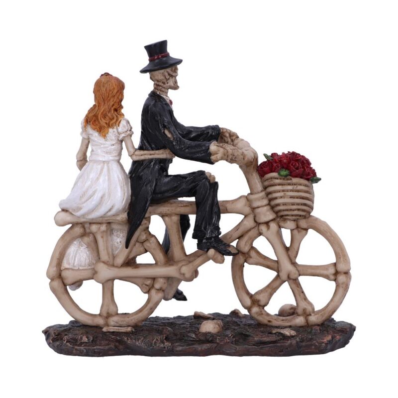 Hitch a Ride Bicycle Riding Skeleton Lovers Wedding Figurine Figurines Small (Under 15cm) 7