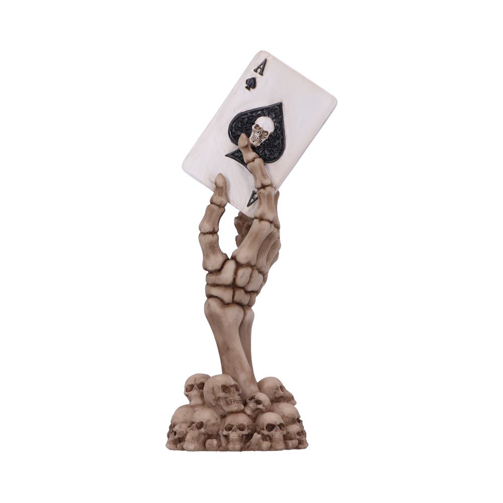 Ace Up Your Sleeve 18.4cm Skeletal Hand and Ace of Spades Card Figurine Figurines Medium (15-29cm)
