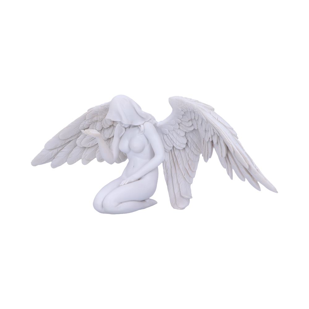 White Angels Offering Kneeling Caped Angel Figurine Figurines Large (30-50cm) 2