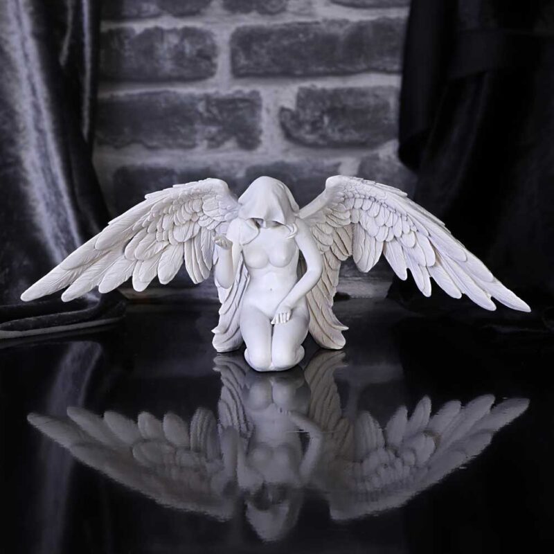 White Angels Offering Kneeling Caped Angel Figurine Figurines Large (30-50cm) 9