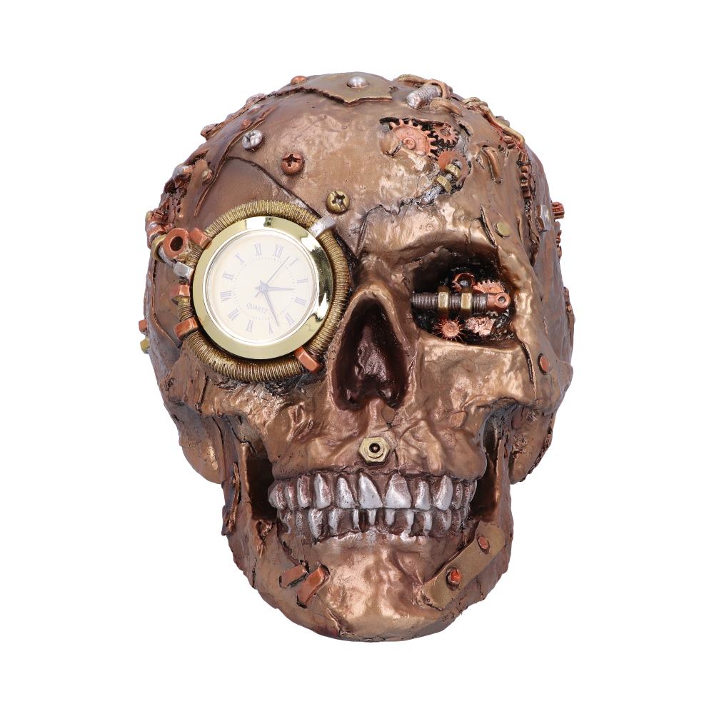 Bronze Scrapped Skull Steampunk Scrap Skeleton Figurine Clocks 2