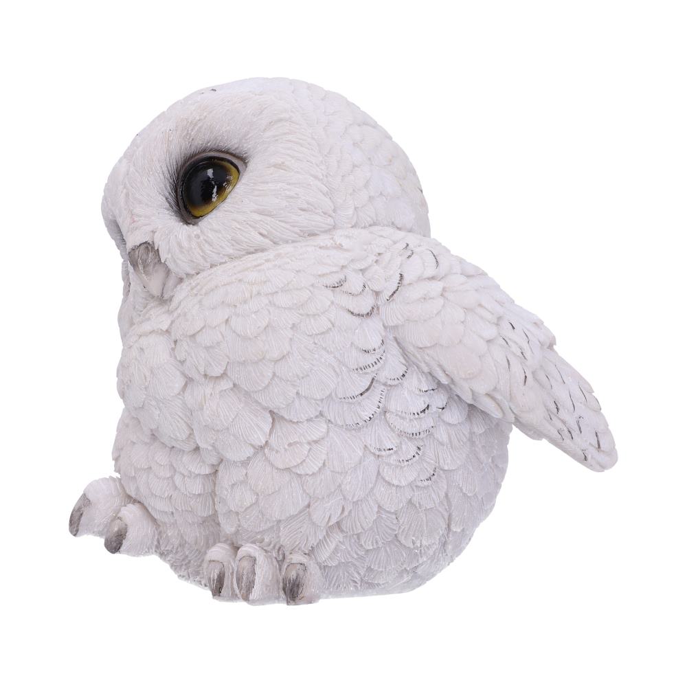 Feathers Cute Round Snowy Owl Figurine Figurines Small (Under 15cm) 2