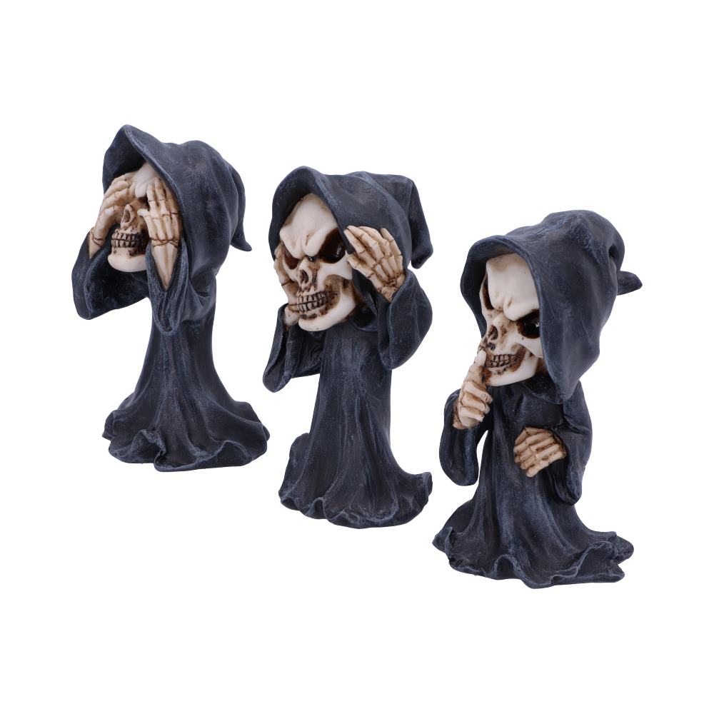 Three Wise Reapers 11cm See No Hear No Speak No Evil Cartoon Grim Reapers Figurines Small (Under 15cm) 2