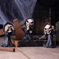 Nemesis Now Three Wise Reapers 11cm See No Hear No Speak No Evil Cartoon Grim Reapers Figurines Small (Under 15cm) 2