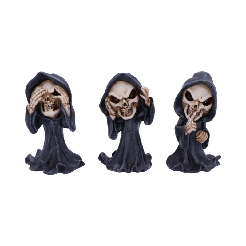 Three Wise Reapers 11cm See No Hear No Speak No Evil Cartoon Grim Reapers Figurines Small (Under 15cm)
