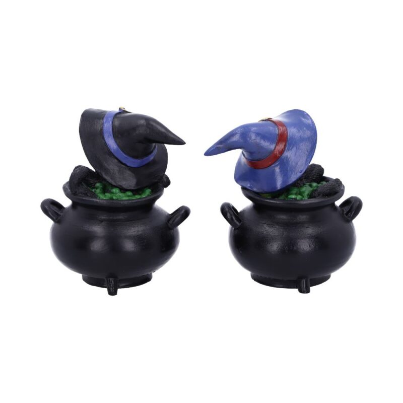 Hubble and Bubble Witches Familiar Black Cat and Cauldron Figurines Figurines Small (Under 15cm) 7