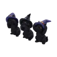 Nemesis Now Three Wise Familiars See No Hear No Speak No Evil Black Cats Figurine 9.2cm Figurines Small (Under 15cm) 2