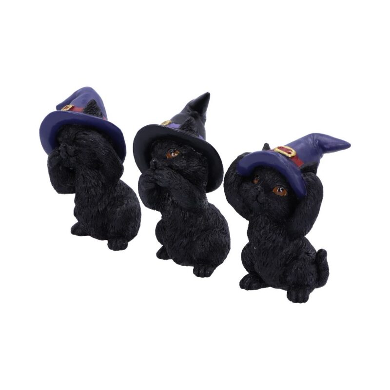 Three Wise Familiars See No Hear No Speak No Evil Black Cats Figurine Figurines Small (Under 15cm) 3