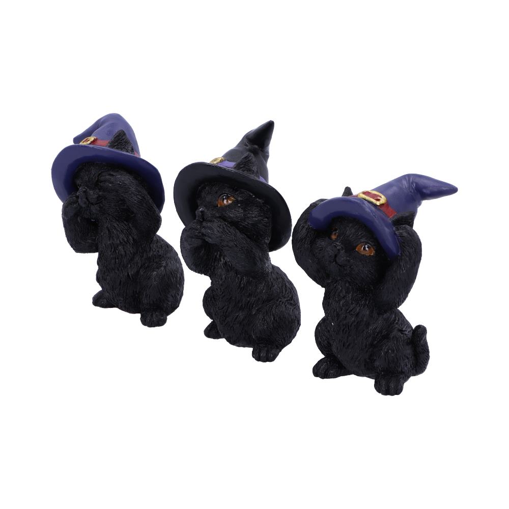 Three Wise Familiars See No Hear No Speak No Evil Black Cats Figurine Figurines Small (Under 15cm) 2