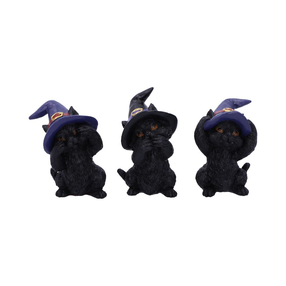 Three Wise Familiars See No Hear No Speak No Evil Black Cats Figurine Figurines Small (Under 15cm)