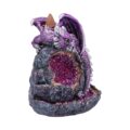 Crystalline Protector Purple Dragon Geode Backflow Incense Burner Homeware 8