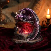 Nemesis Now Crystalline Protector Purple Dragon Geode Backflow Incense Burner Homeware 2