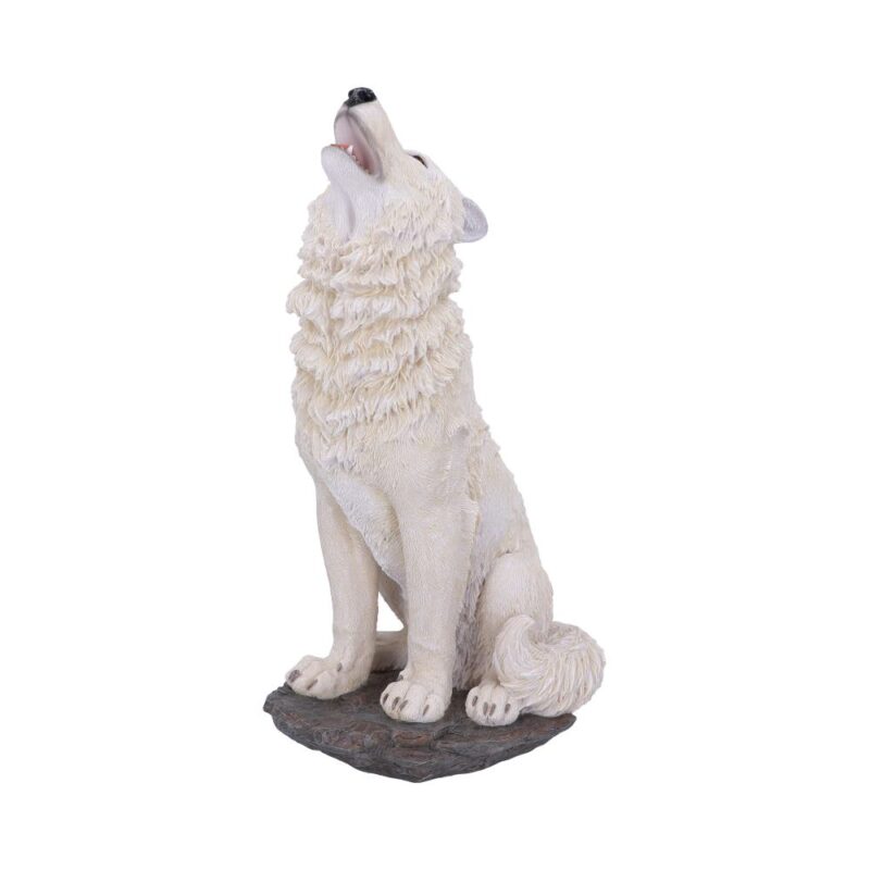 Wolves Figures Large Howling Wolf Figure: Enchanting White Wolf Art