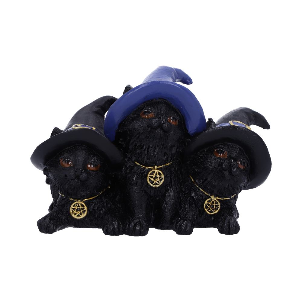 Familiar Felines Black Cats in Witches Hats Figurine Figurines Small (Under 15cm)