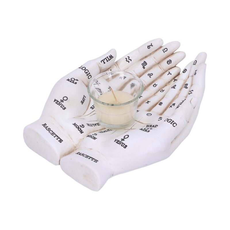 Palmist’s Guide White Chiromancy Hands Candle Holder Candles & Holders 3