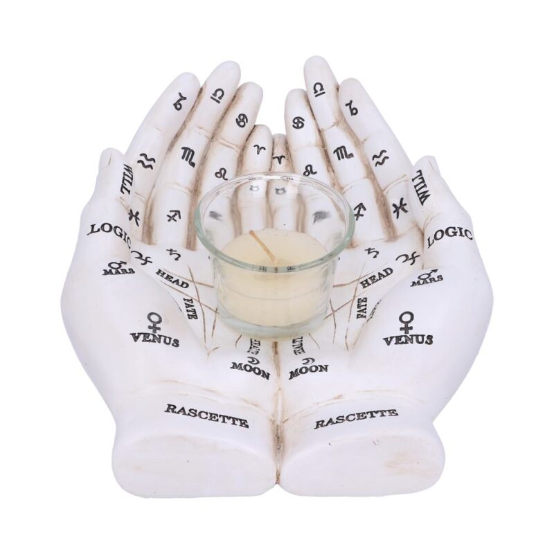 Palmist’s Guide White Chiromancy Hands Candle Holder Candles & Holders