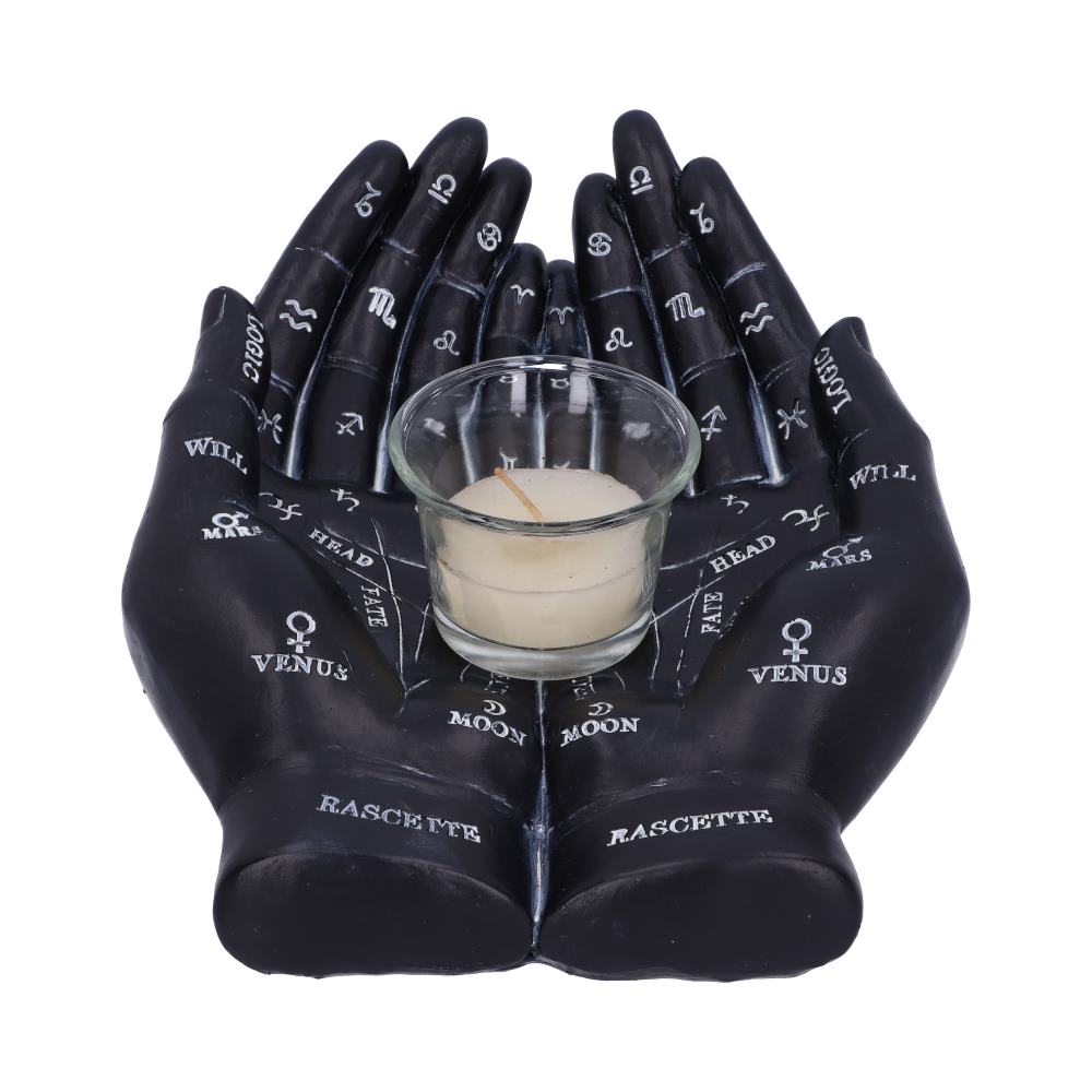 Palmist’s Guide Black Chiromancy Hands Candle Holder Candles & Holders