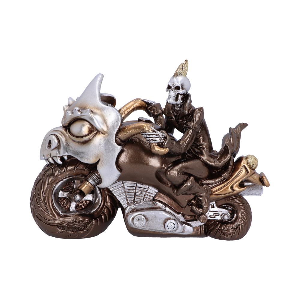 Ride or Die Bronze Motorcyle Model With Skeleton Rider 19cm Figurines Medium (15-29cm)