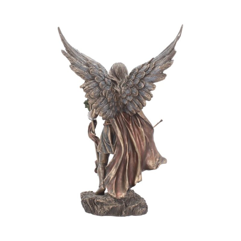 Bronzed Archangel Gabriel With Staff Religious Figurine 33.5cm Figurines Large (30-50cm) 7
