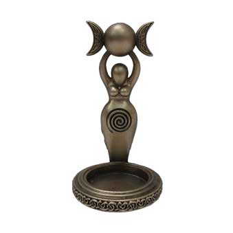 Exclusive Bronze Spiral Goddess Tea Light Holder 12cm Candles & Holders